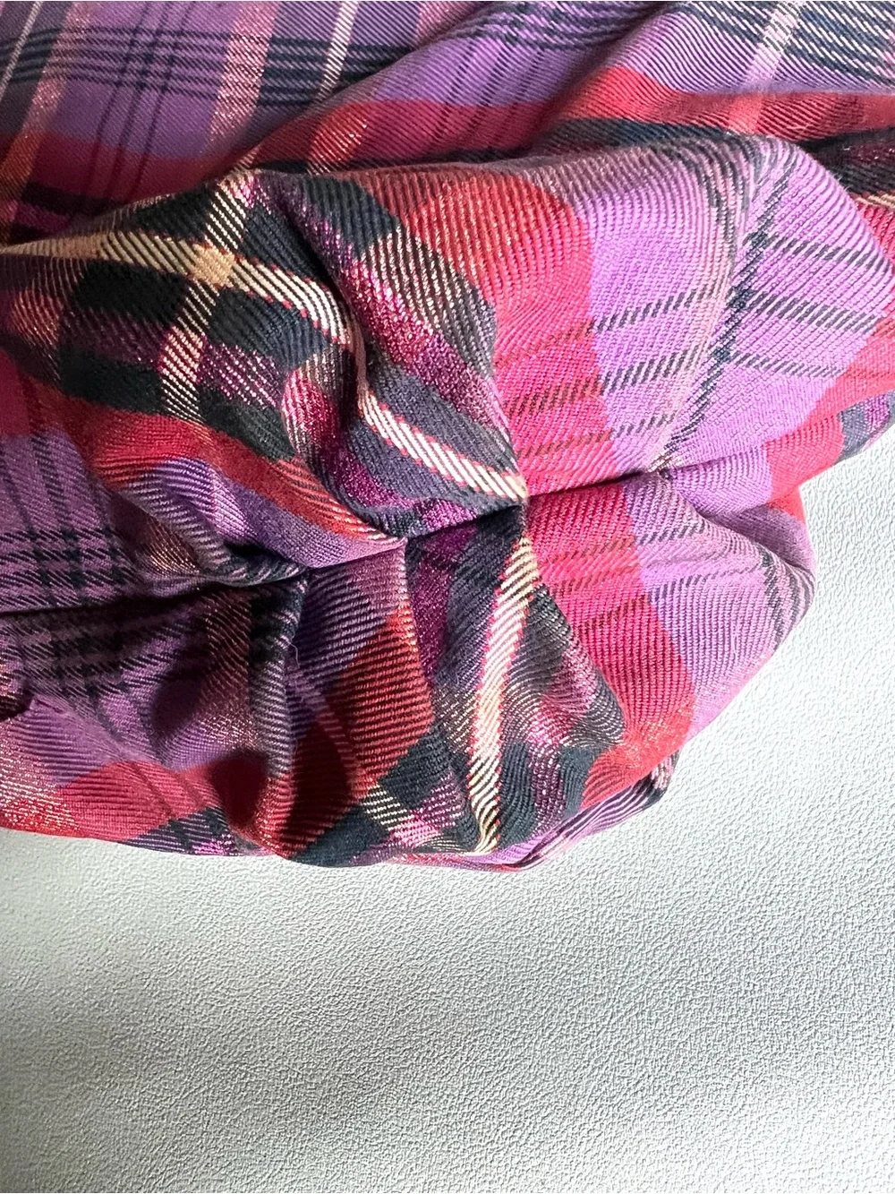 Coach Poppy Purple Pink Black Metallic Tartan Plaid Shoulder Crossbody Hobo Bag